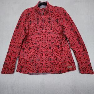 Sherpa Adventure Gear Sweater Womens XL Red Half Zip Jacquard Pullover SW3147